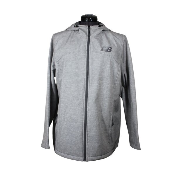 New Balance women's‎ gray fleece lined full zip hooded softshell jacket 1X - Picture 1 of 11